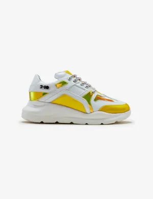 307 white yellow holographic pvc chunky sneaker