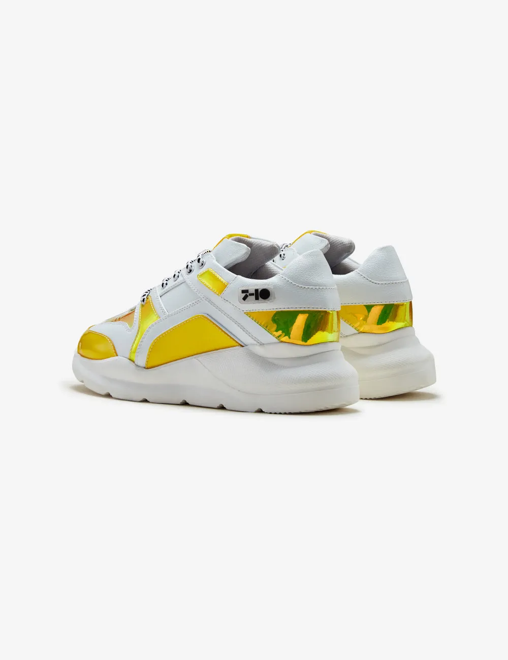 307 white yellow holographic pvc chunky sneaker