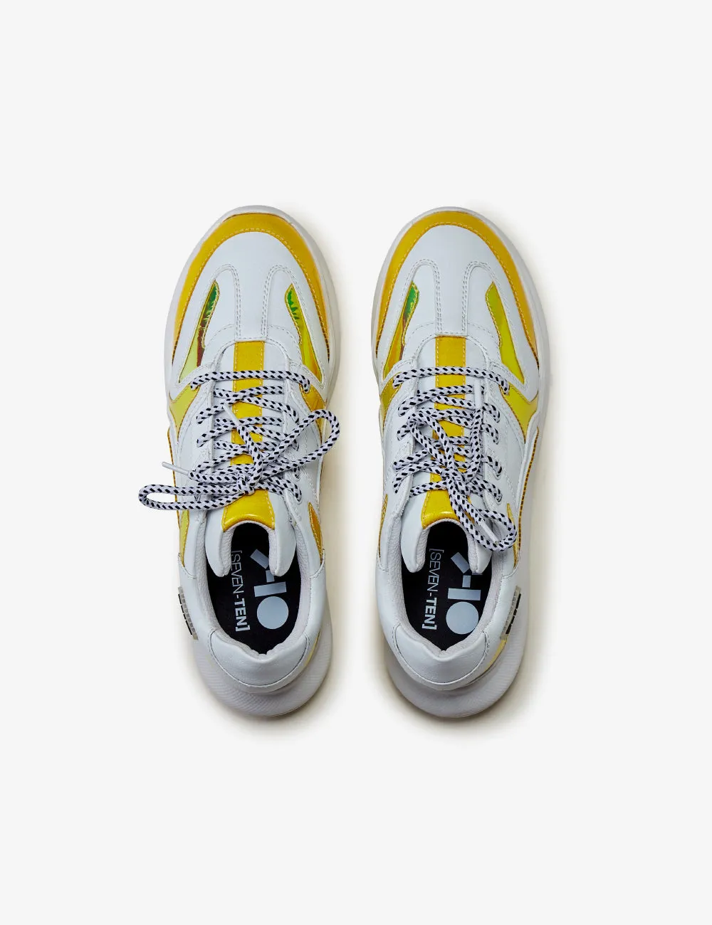 307 white yellow holographic pvc chunky sneaker