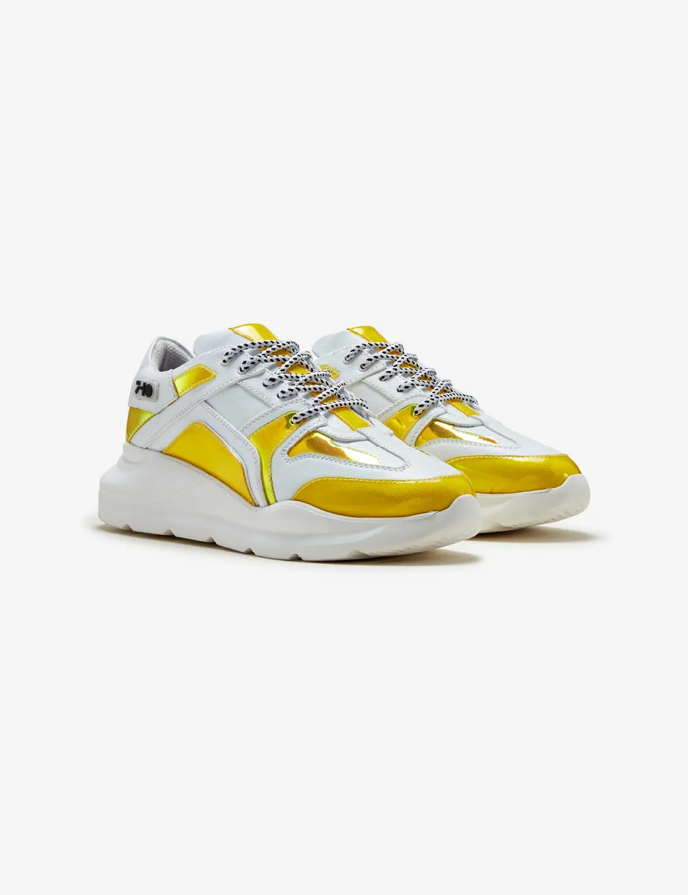 307 white yellow holographic pvc chunky sneaker