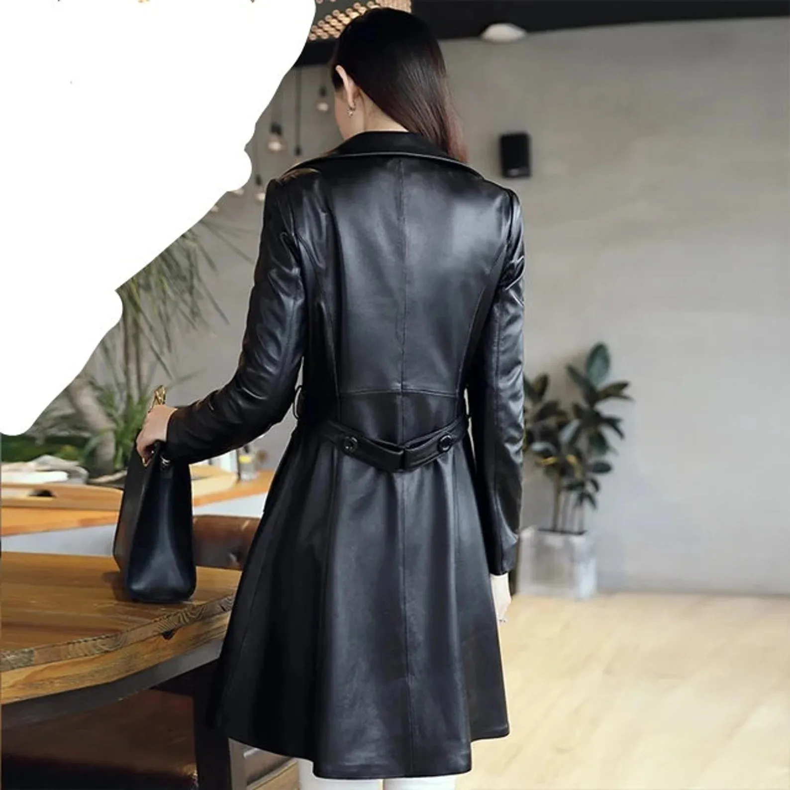 Above knee Women Leather Dress