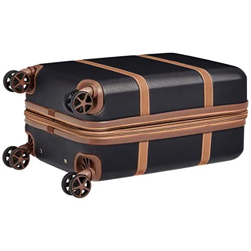 AmazonBasics Vienna Expandable Carry-On Luggage Spinner Suitcase - 20 Inch, Black