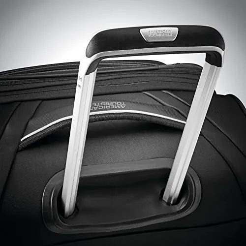American Tourister Zoom Turbo Softside Expandable Spinner Wheel Luggage, Black
