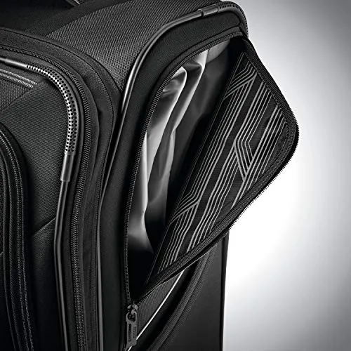 American Tourister Zoom Turbo Softside Expandable Spinner Wheel Luggage, Black