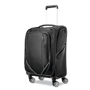 American Tourister Zoom Turbo Softside Expandable Spinner Wheel Luggage, Black