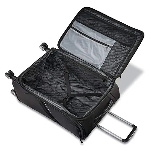 American Tourister Zoom Turbo Softside Expandable Spinner Wheel Luggage, Black