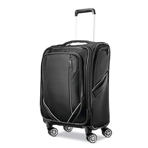 American Tourister Zoom Turbo Softside Expandable Spinner Wheel Luggage, Black