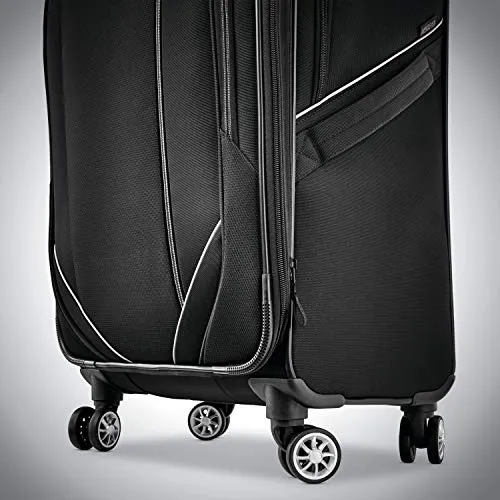 American Tourister Zoom Turbo Softside Expandable Spinner Wheel Luggage, Black