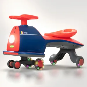 Baybee Nord Kids Magic Swing Cars for Kids, Twister Ride on Toy Kids Car with Music, Flashing LED PU Wheels & Light | Push Ride on Baby Car | Magic Car for Kids 3 to 8 Years Boys Girls (Red/Blue)