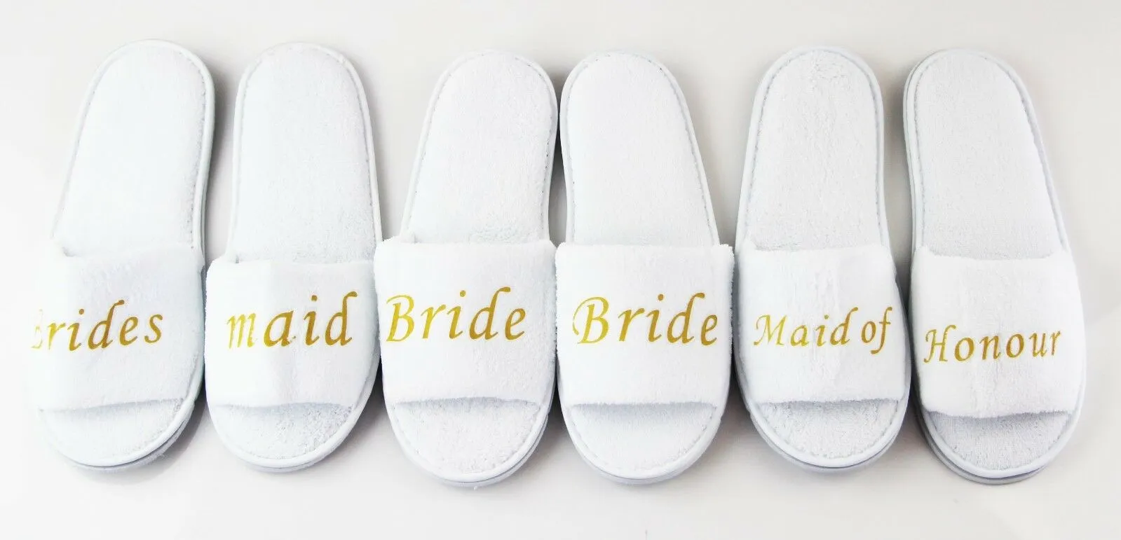 Bridal Slippers Bride To Be Bridesmaid Maid Of Honour Wedding White Pink Gold