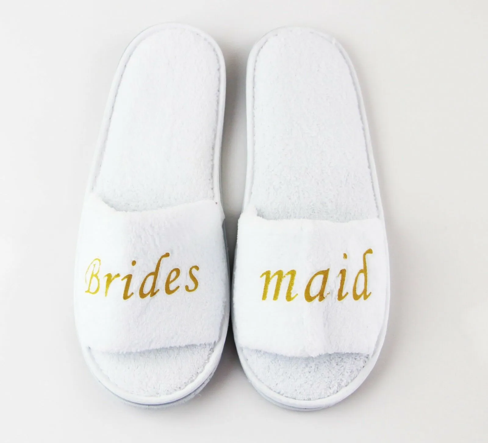 Bridal Slippers Bride To Be Bridesmaid Maid Of Honour Wedding White Pink Gold