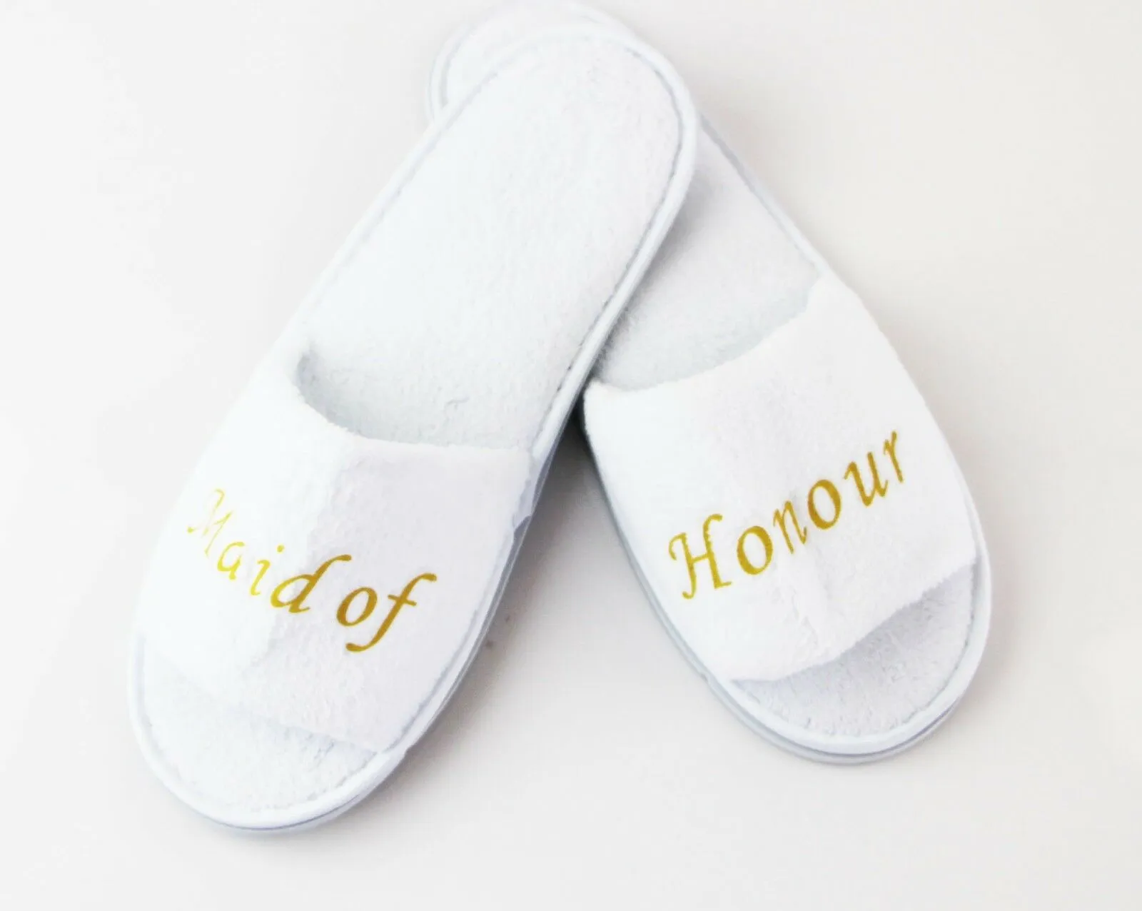 Bridal Slippers Bride To Be Bridesmaid Maid Of Honour Wedding White Pink Gold