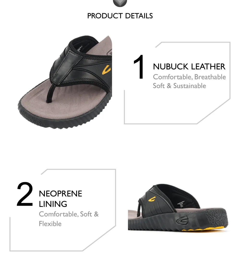 camel active Leather Sandals Men Black FRED-892503-XC1SV-1