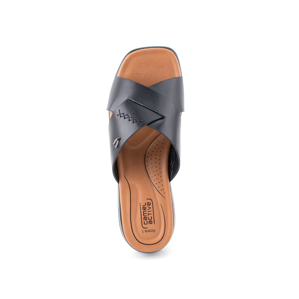 camel active Women Victoria 1 Cross-Strap Sandals -782402-YR01SV-1-BLACK