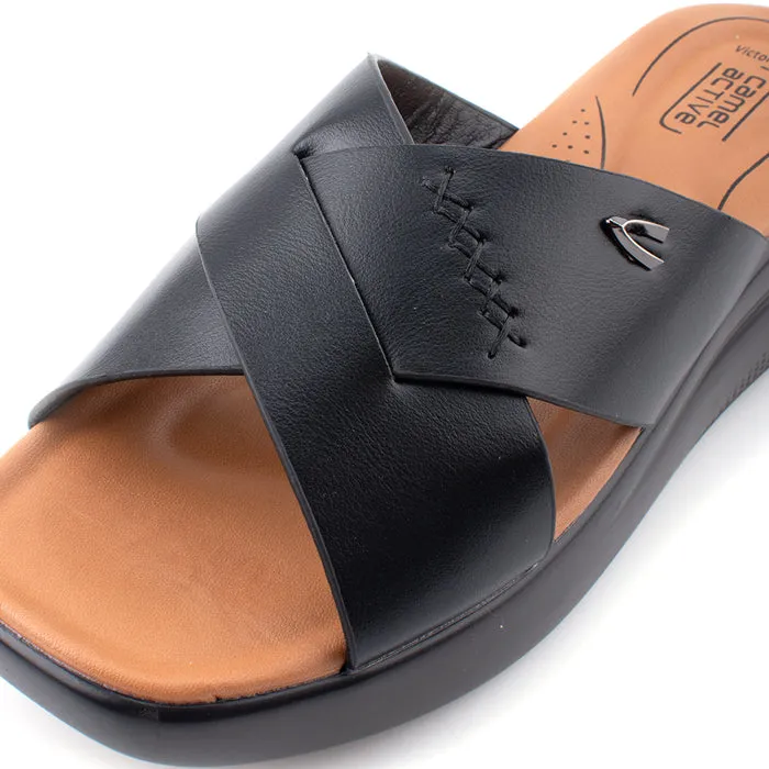 camel active Women Victoria 1 Cross-Strap Sandals -782402-YR01SV-1-BLACK