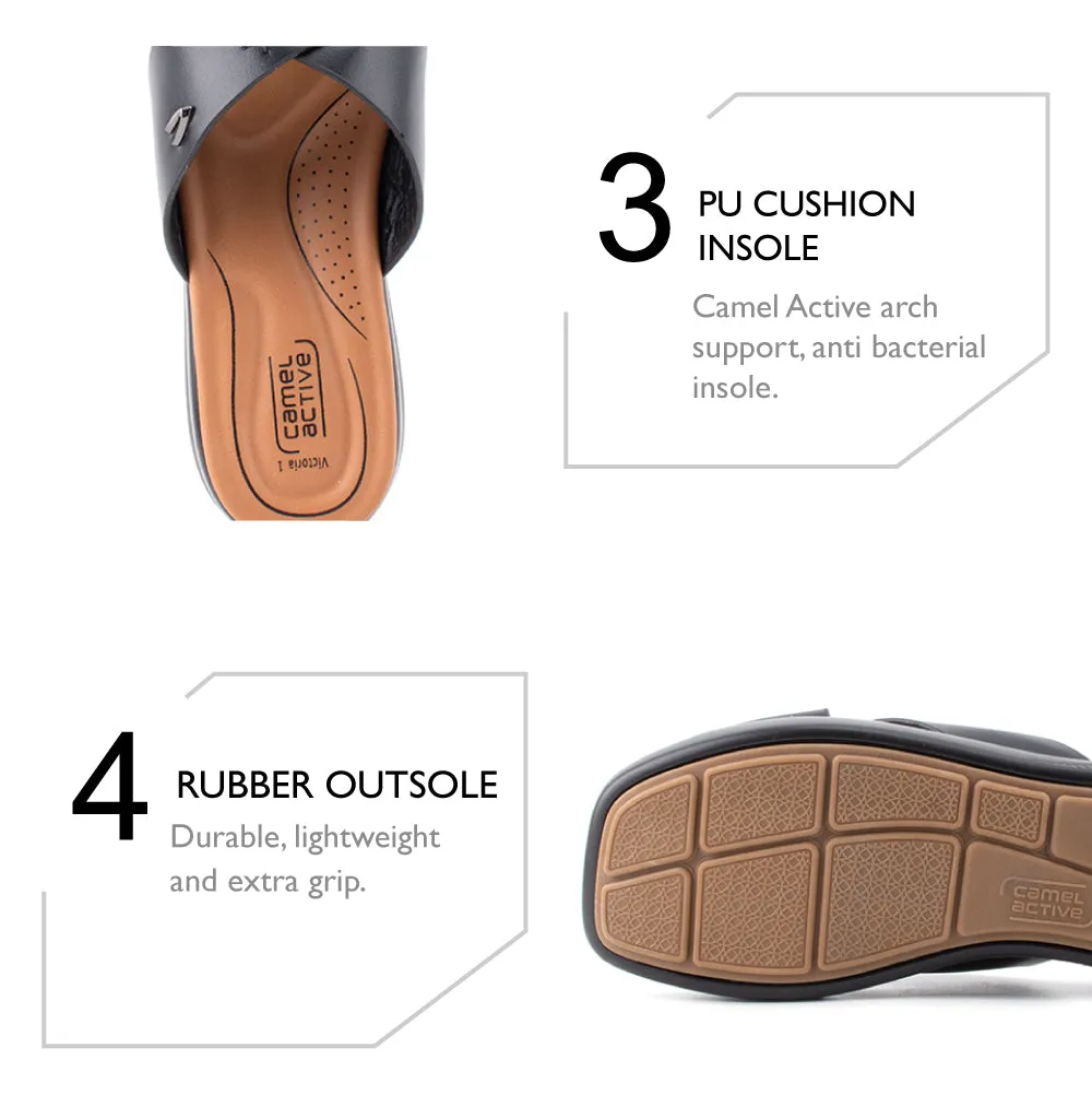 camel active Women Victoria 1 Cross-Strap Sandals -782402-YR01SV-1-BLACK
