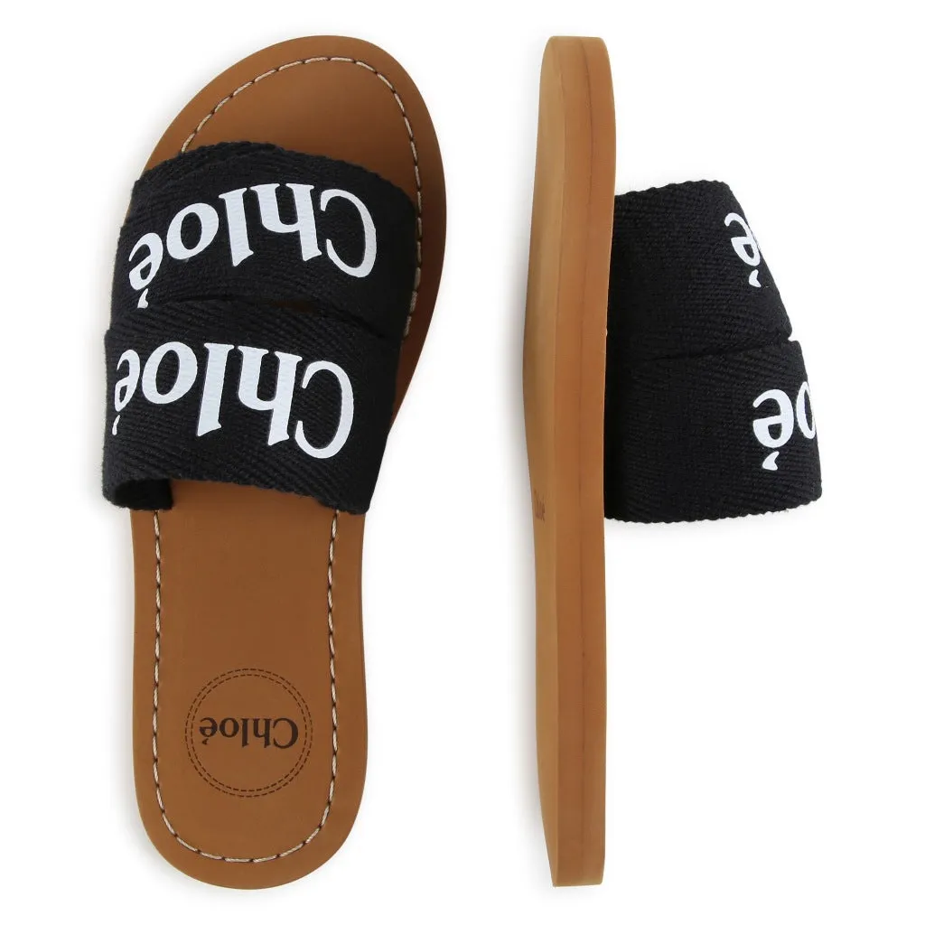 Chloé Kids Logo Print Flat Sandals
