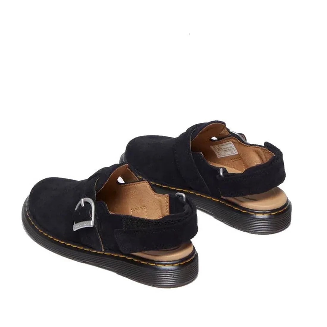 Dr Martens Kids Junior Jorgie Bronx Suede Mule Sandal Black