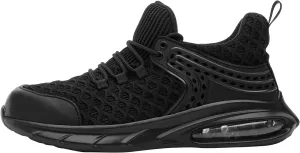 DRKA Steel Toe Shoes for Men,Lightweight Breathable Air Cushion Sneaker,Mens Indestructible Shoes,Slip Resistant Comfortable Safety Work Shoes Industrial Construction Footwear