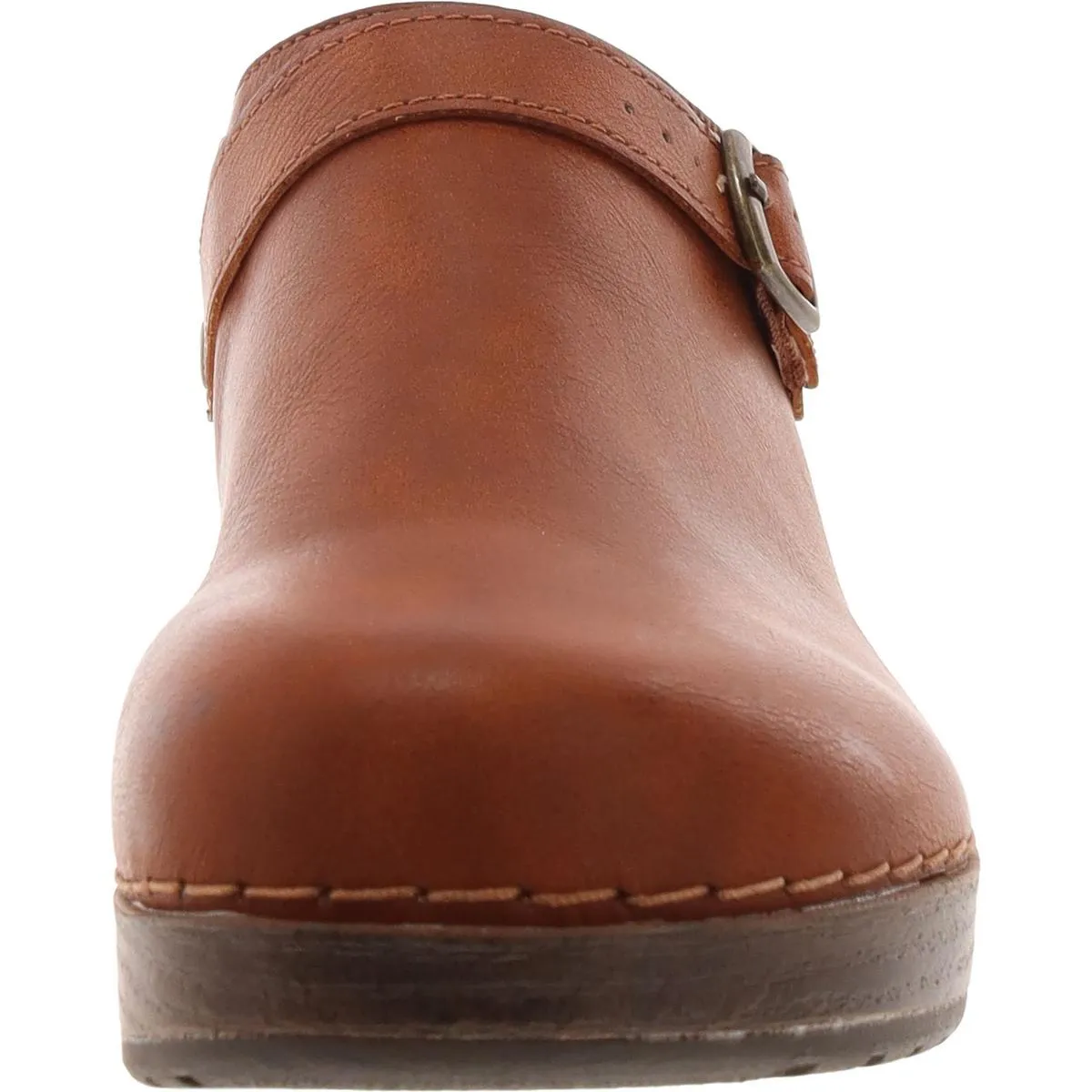 Easy Works by Easy Street Womens Shira Faux Leather Slip On Clogs