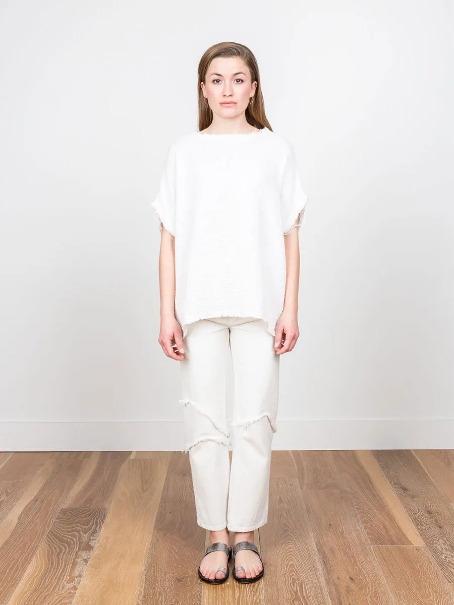 gauze top - eggshell