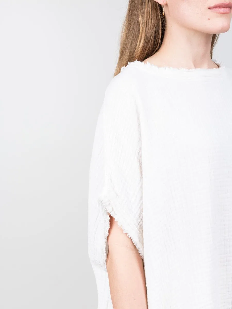 gauze top - eggshell