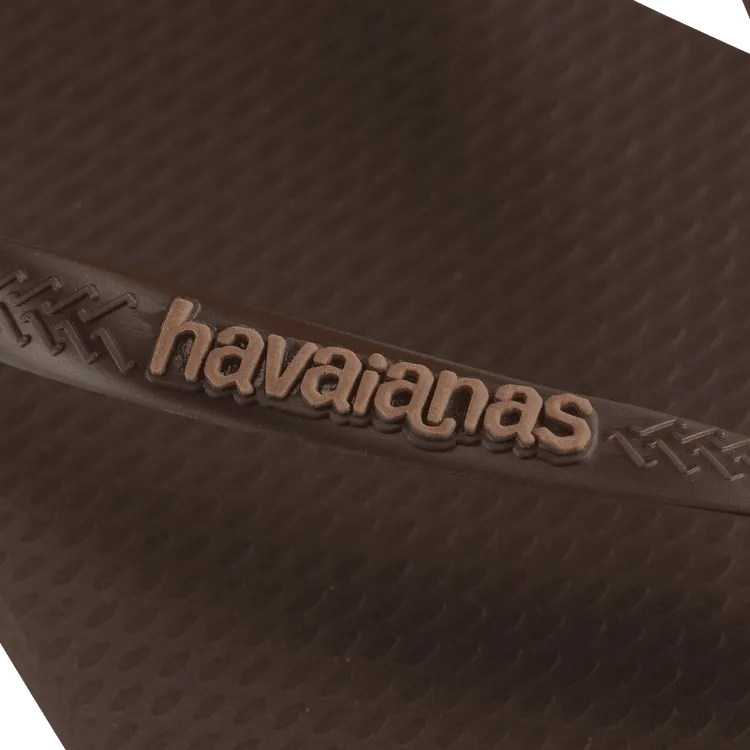 HAVAIANAS Slim Square logo pop up sandal-Dark Brown
