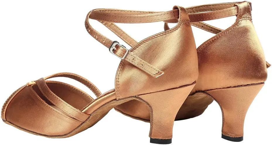 HIPPOSEUS Women Professional Latin Dance Shoes Open Toe Ballroom Salsa Bachata Shoe,Model YCL