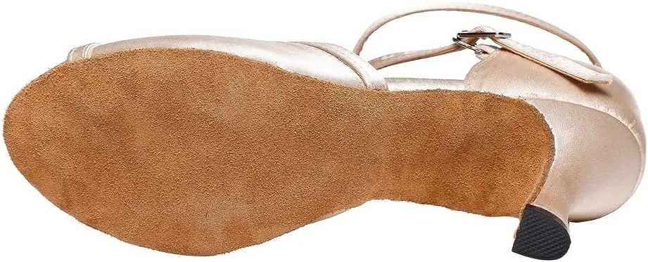 HIPPOSEUS Women Professional Latin Dance Shoes Open Toe Ballroom Salsa Bachata Shoe,Model YCL