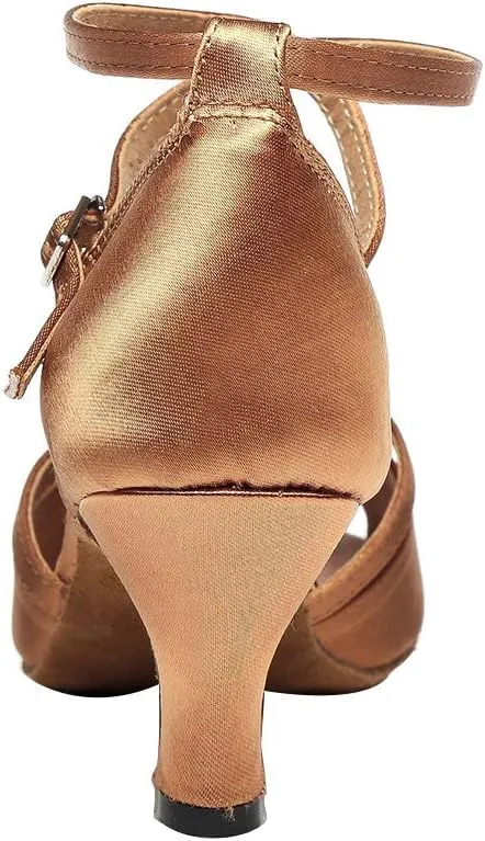 HIPPOSEUS Women Professional Latin Dance Shoes Open Toe Ballroom Salsa Bachata Shoe,Model YCL