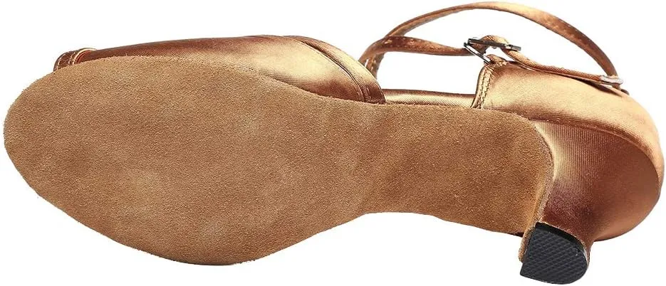 HIPPOSEUS Women Professional Latin Dance Shoes Open Toe Ballroom Salsa Bachata Shoe,Model YCL