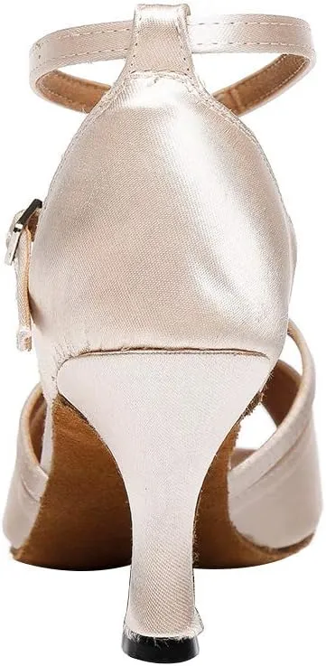HIPPOSEUS Women Professional Latin Dance Shoes Open Toe Ballroom Salsa Bachata Shoe,Model YCL