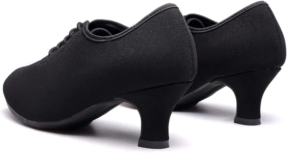 HIPPOSEUS Women's Lace up Latin Dance Shoes Pointed Toe Ballroom Modern Salsa Rhythm Teaching Practice Dance Shoes,Model KC