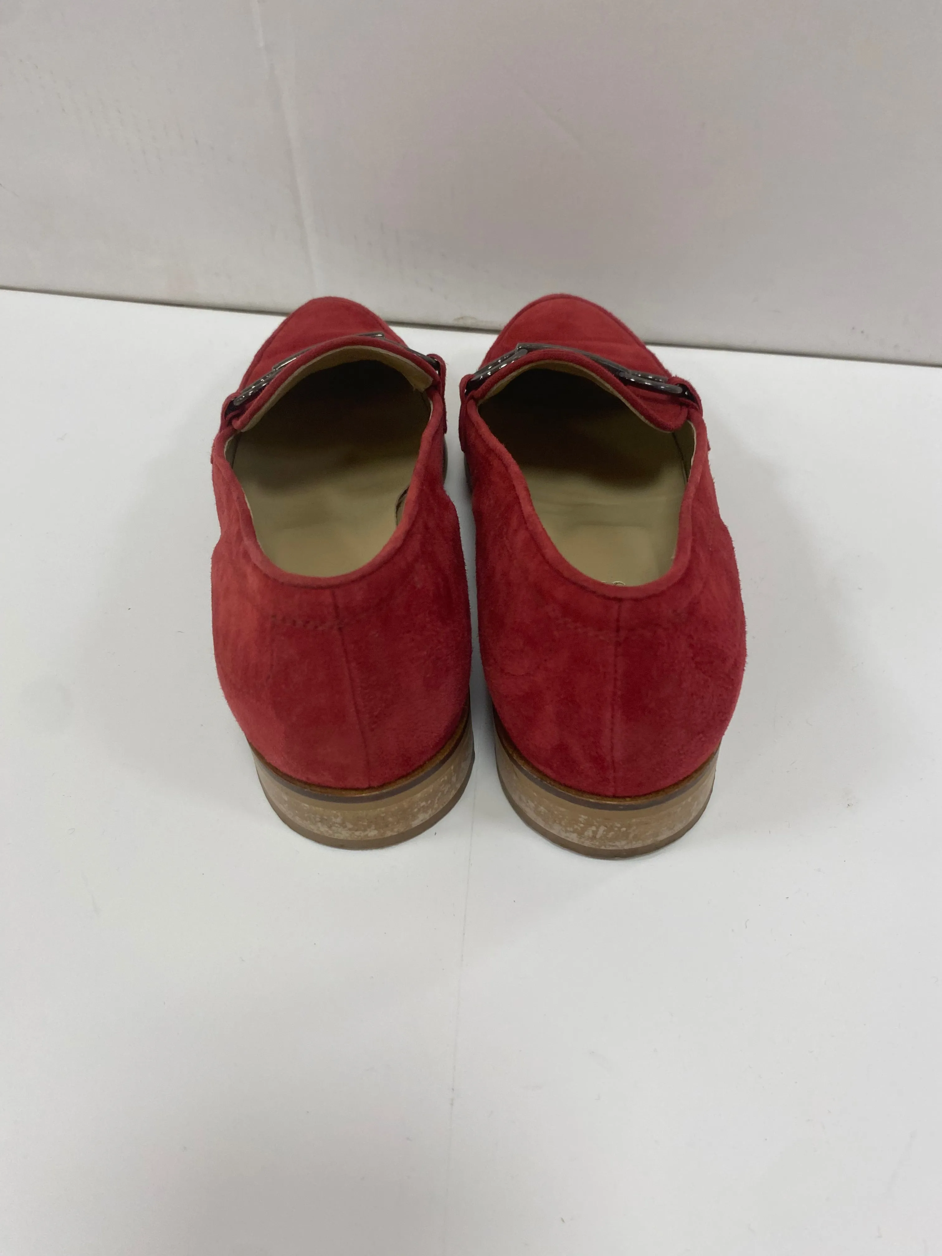 Hobbs Suede Loafers Shoes Flats Red Size 5 uk