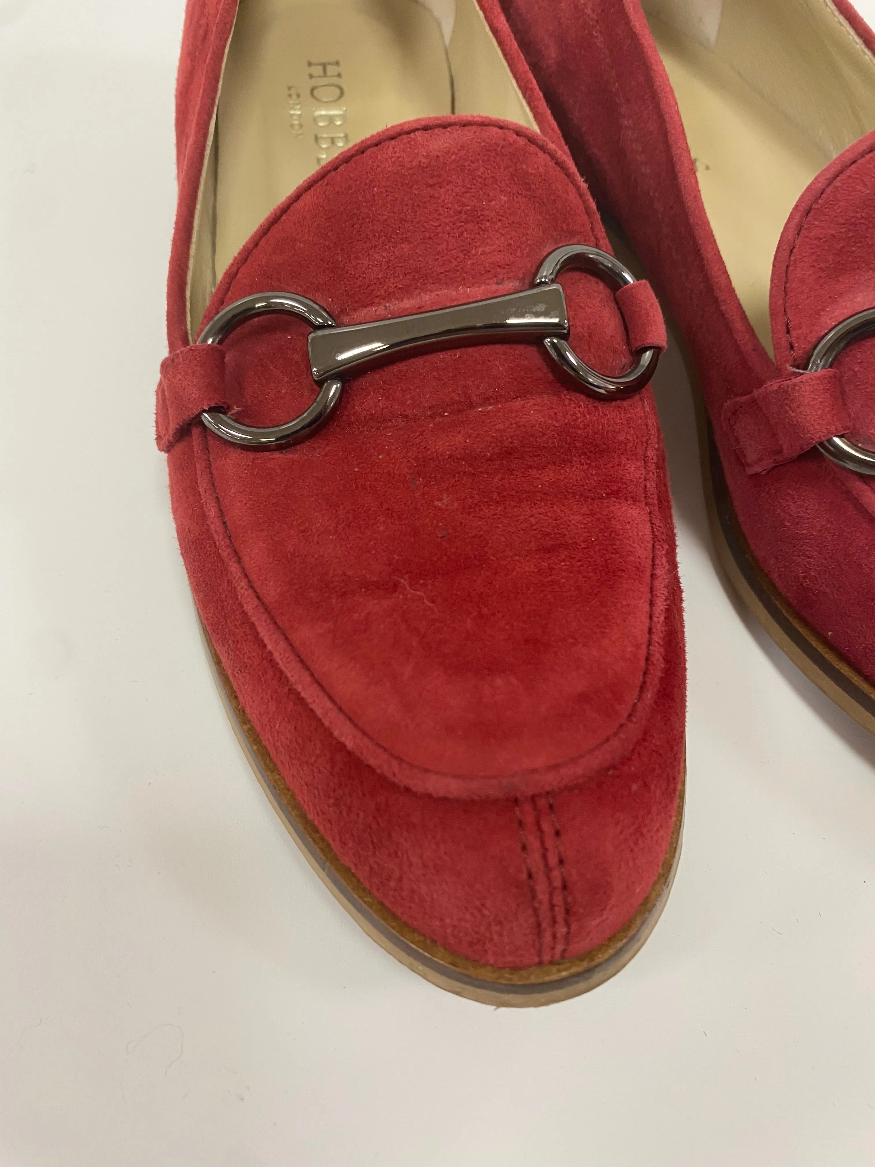 Hobbs Suede Loafers Shoes Flats Red Size 5 uk