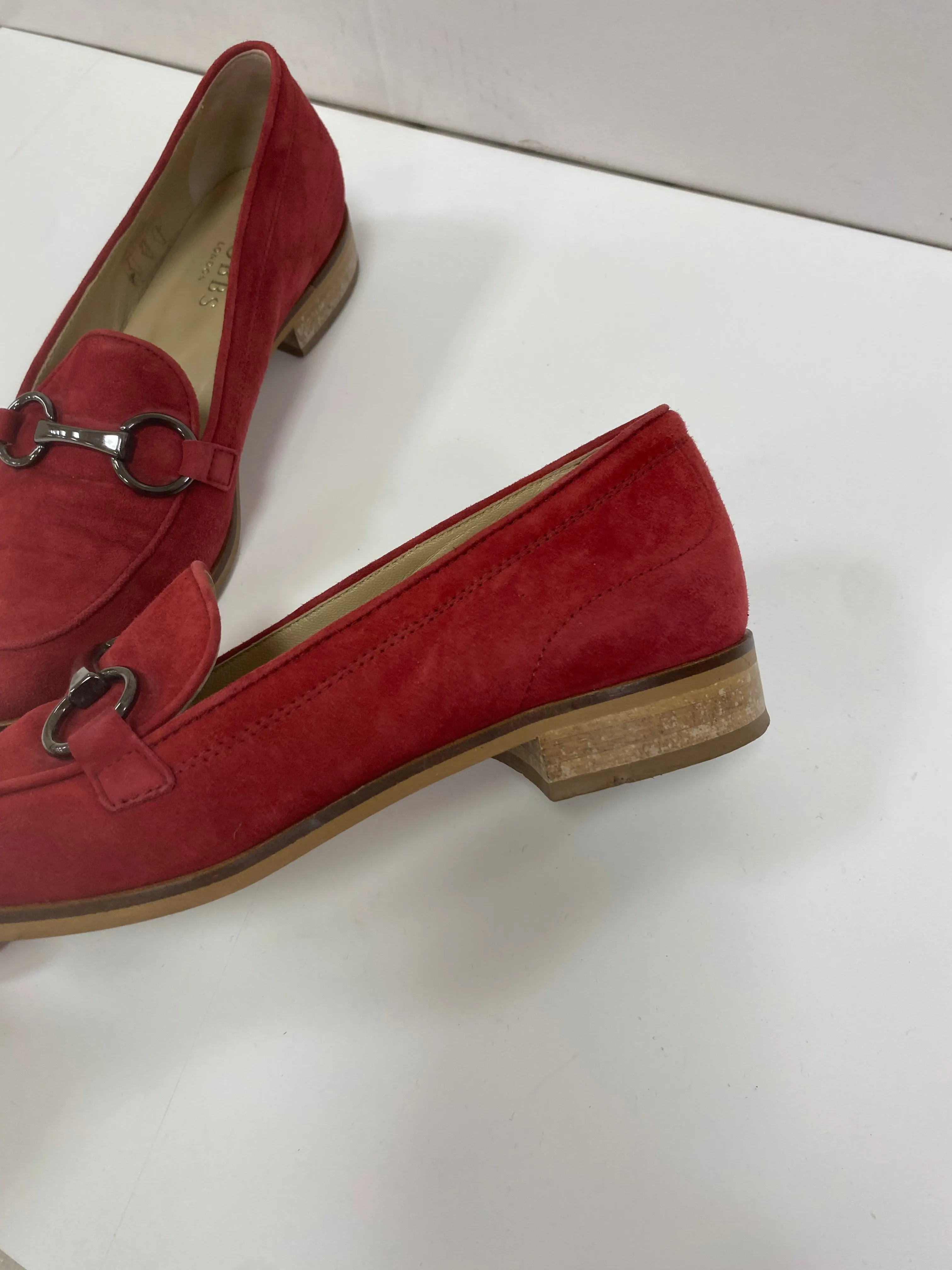 Hobbs Suede Loafers Shoes Flats Red Size 5 uk