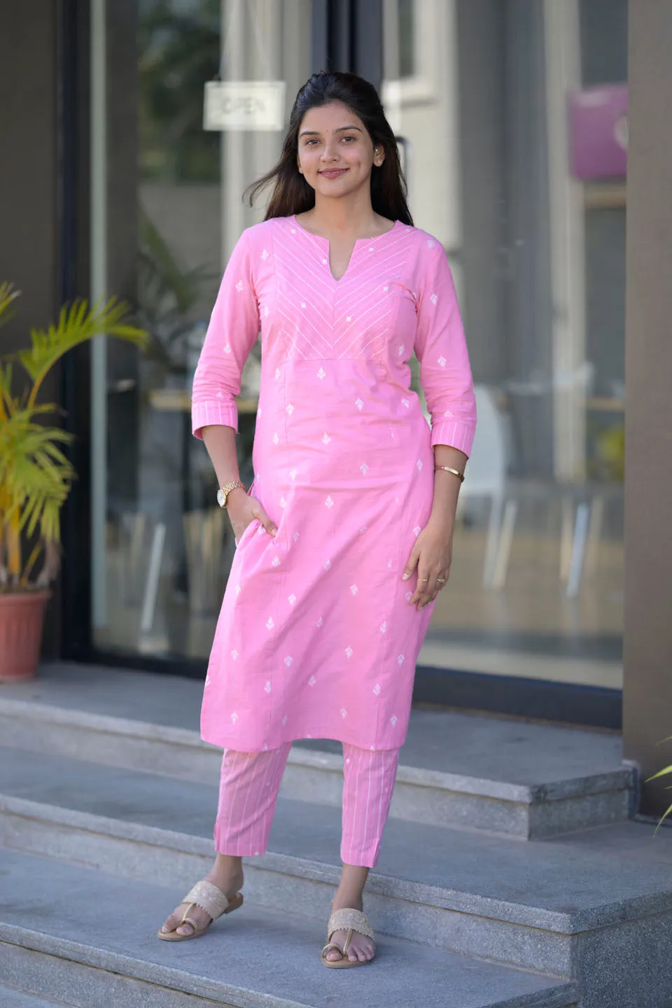 Hridaya Pink Kurti Set