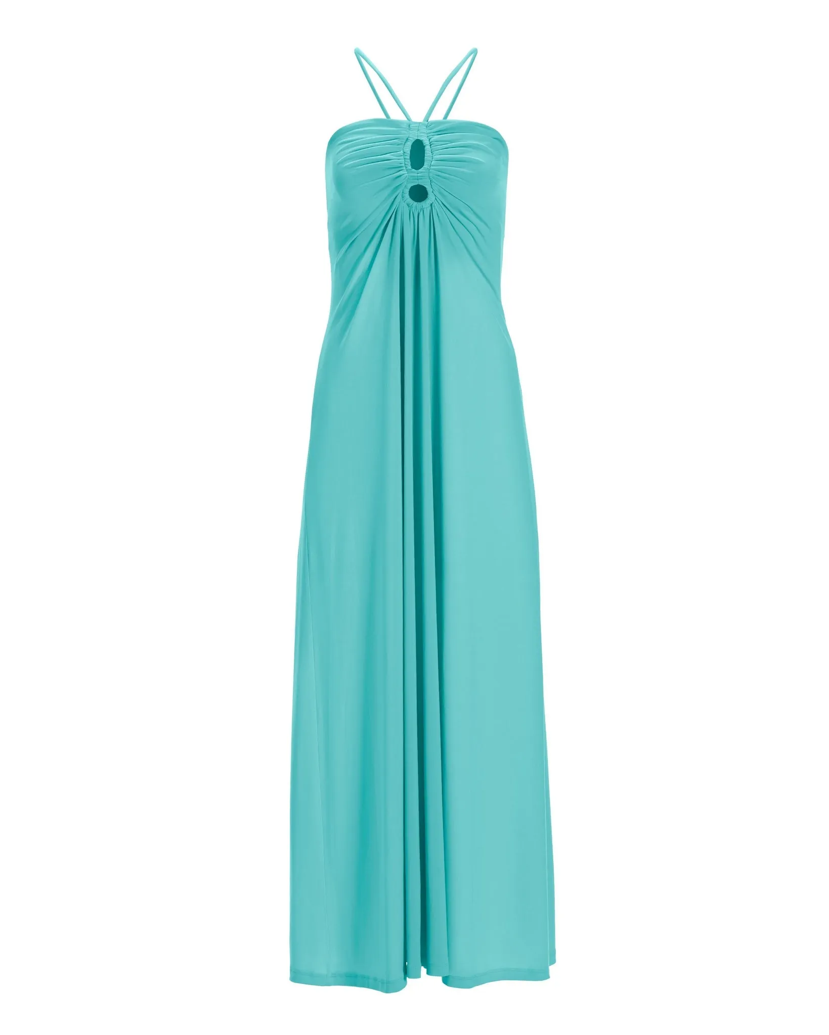 Keyhole Halter Maxi Dress Fountain Blue