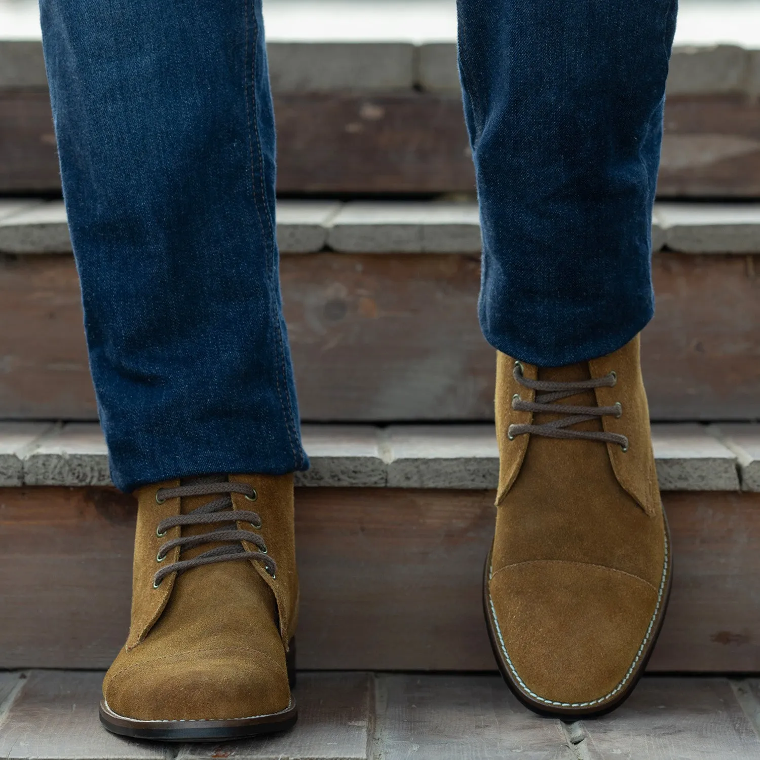 Knight Derby Brown Suede Leather Boots - StudGuard