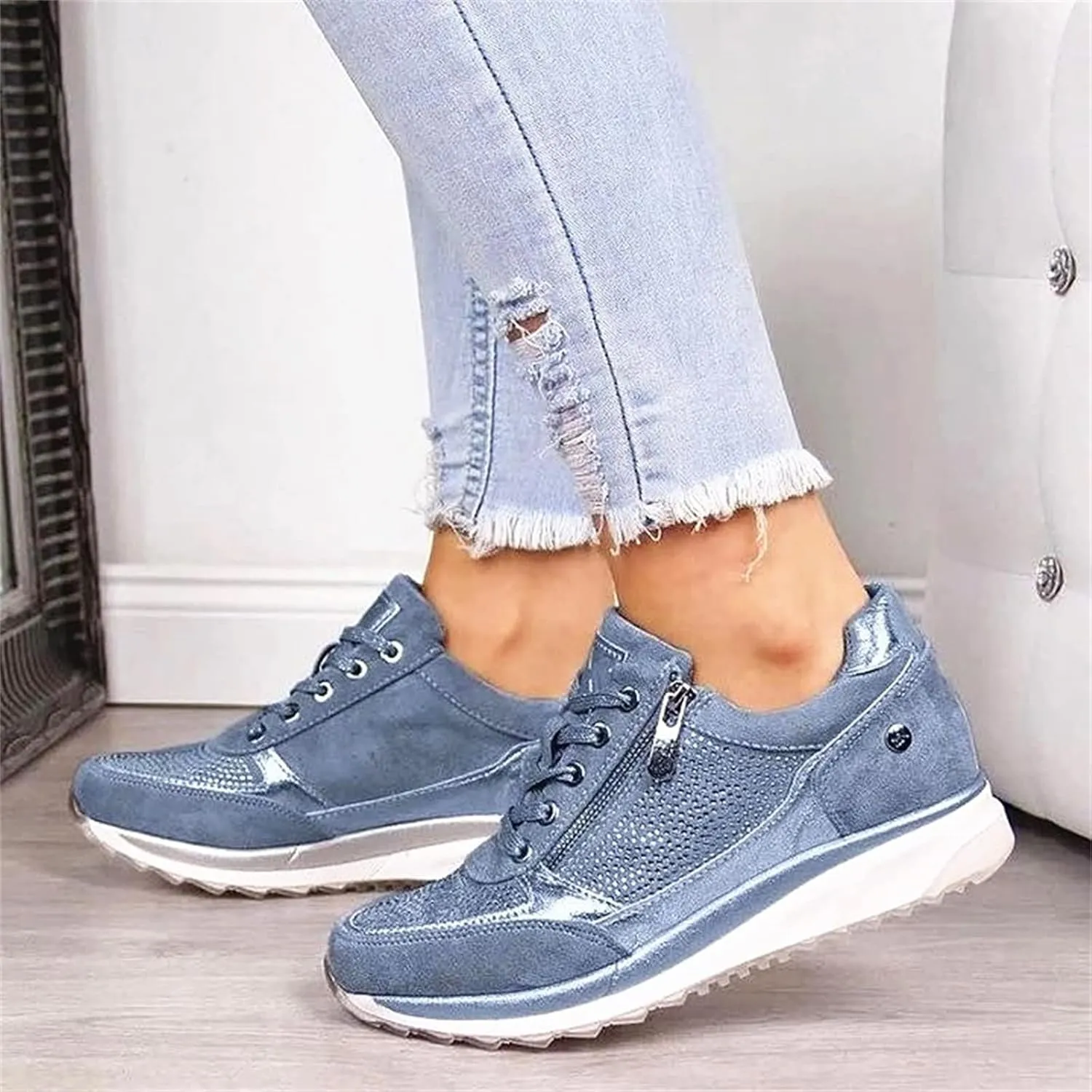 Lausiuoe Sneakers For Women Walking Shoes Comfortable Running Shoes Non Slip Athletic Tennis Walking Sneakers