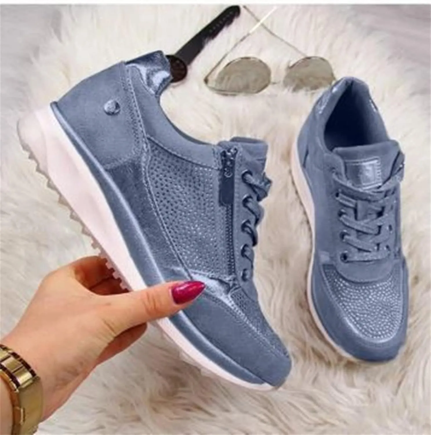 Lausiuoe Sneakers For Women Walking Shoes Comfortable Running Shoes Non Slip Athletic Tennis Walking Sneakers