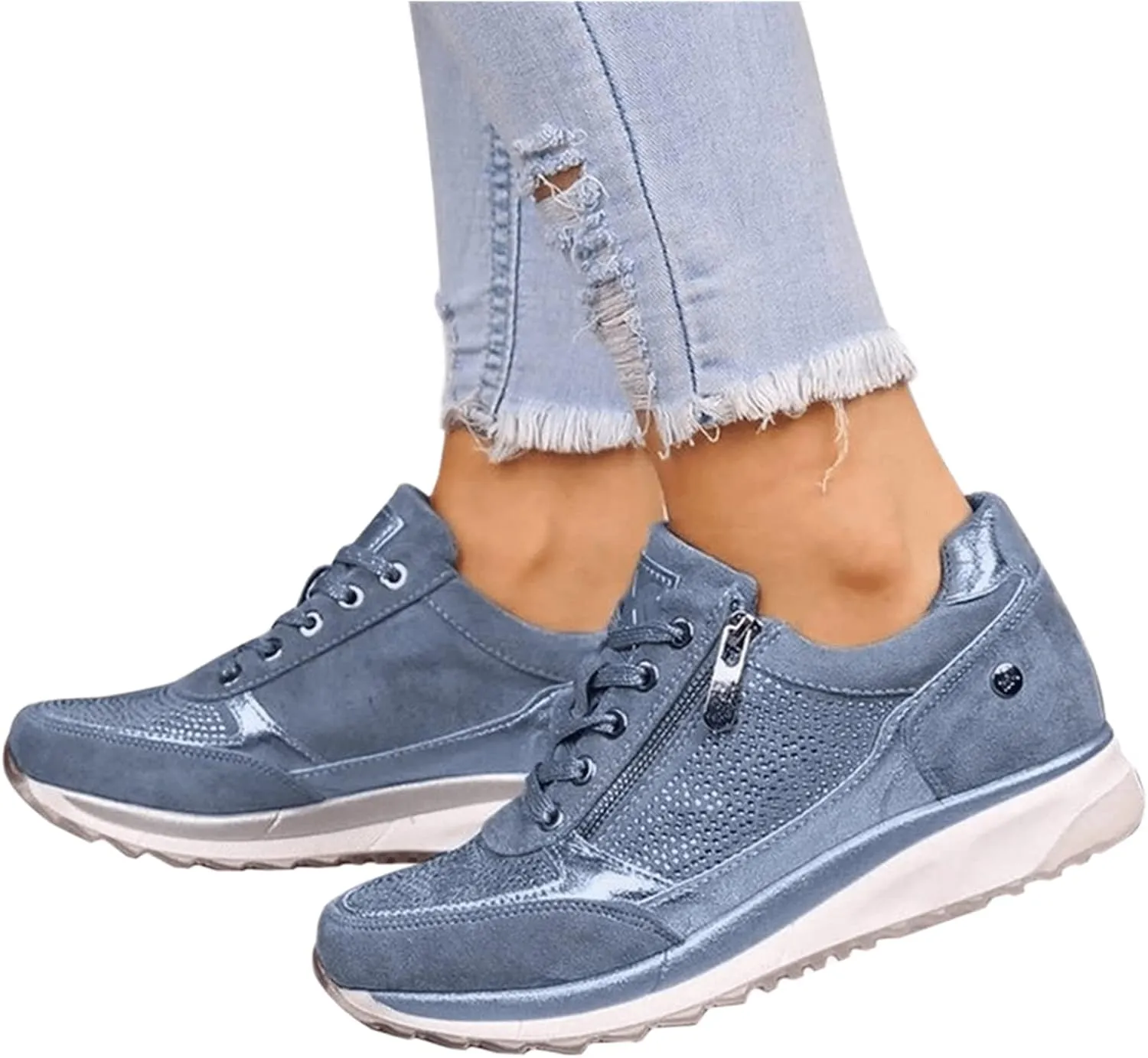 Lausiuoe Sneakers For Women Walking Shoes Comfortable Running Shoes Non Slip Athletic Tennis Walking Sneakers