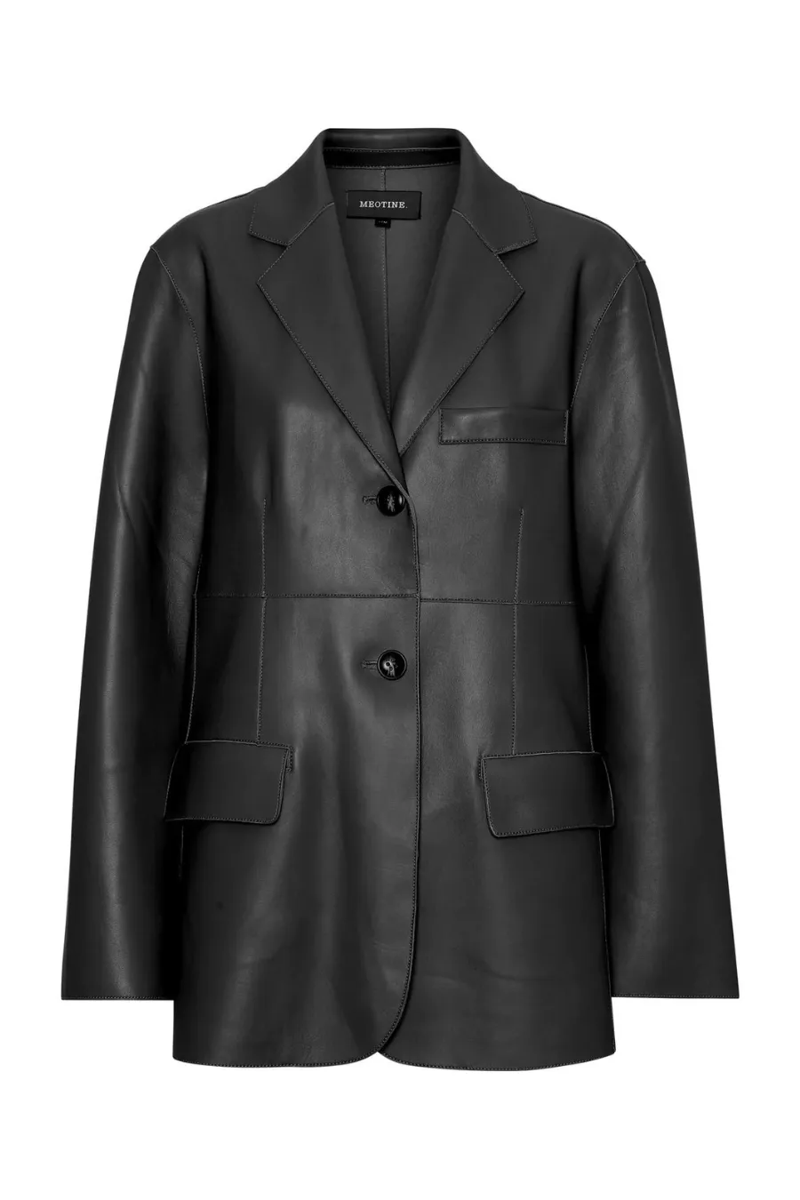 Lily Leather Blazer Black