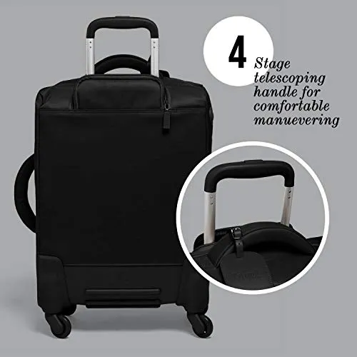 Lipault - Original Plume Spinner 55/20 Luggage - Carry-On Rolling Bag for Women - Black
