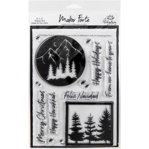 Maker Forte Clear Stamps By Hedgehog Hollow 6"X8" - Easy Winter Watercolour Scenes*