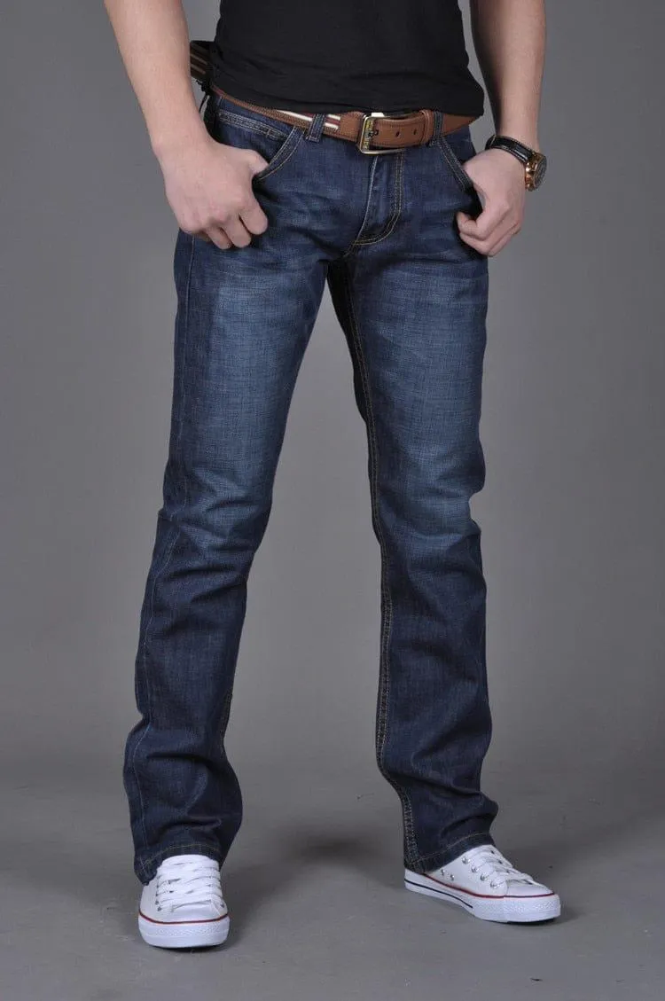 Men's Straight Slim Business Casual Jeans Youth Popular  Denim Pants