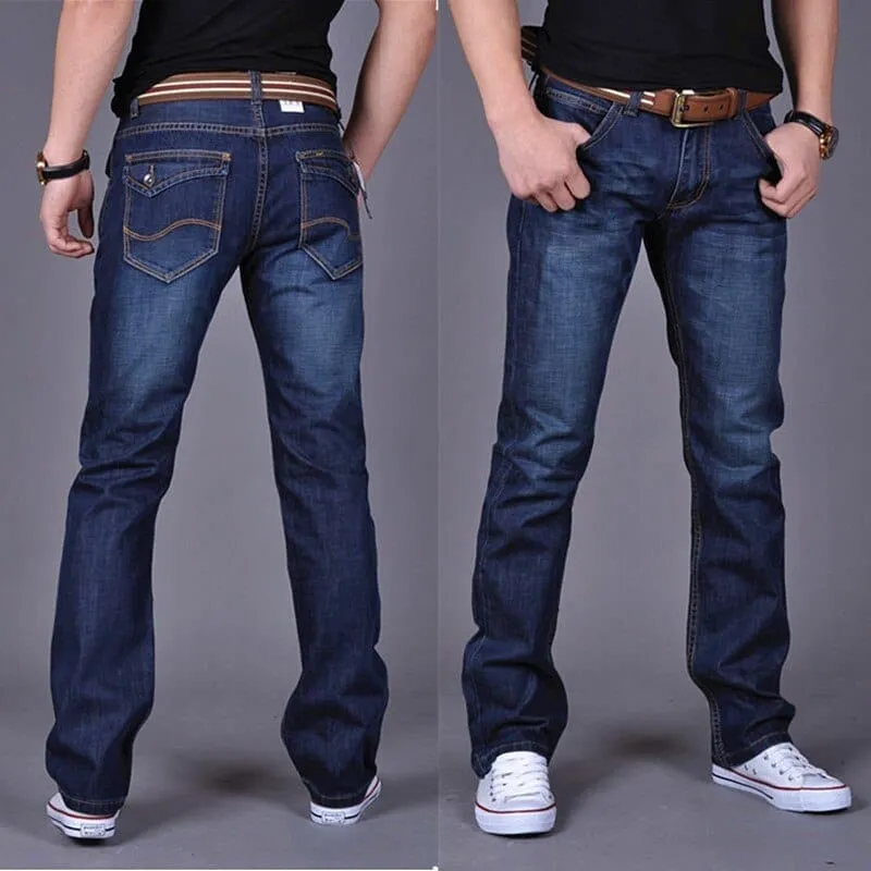 Men's Straight Slim Business Casual Jeans Youth Popular  Denim Pants