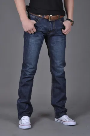 Men's Straight Slim Business Casual Jeans Youth Popular  Denim Pants