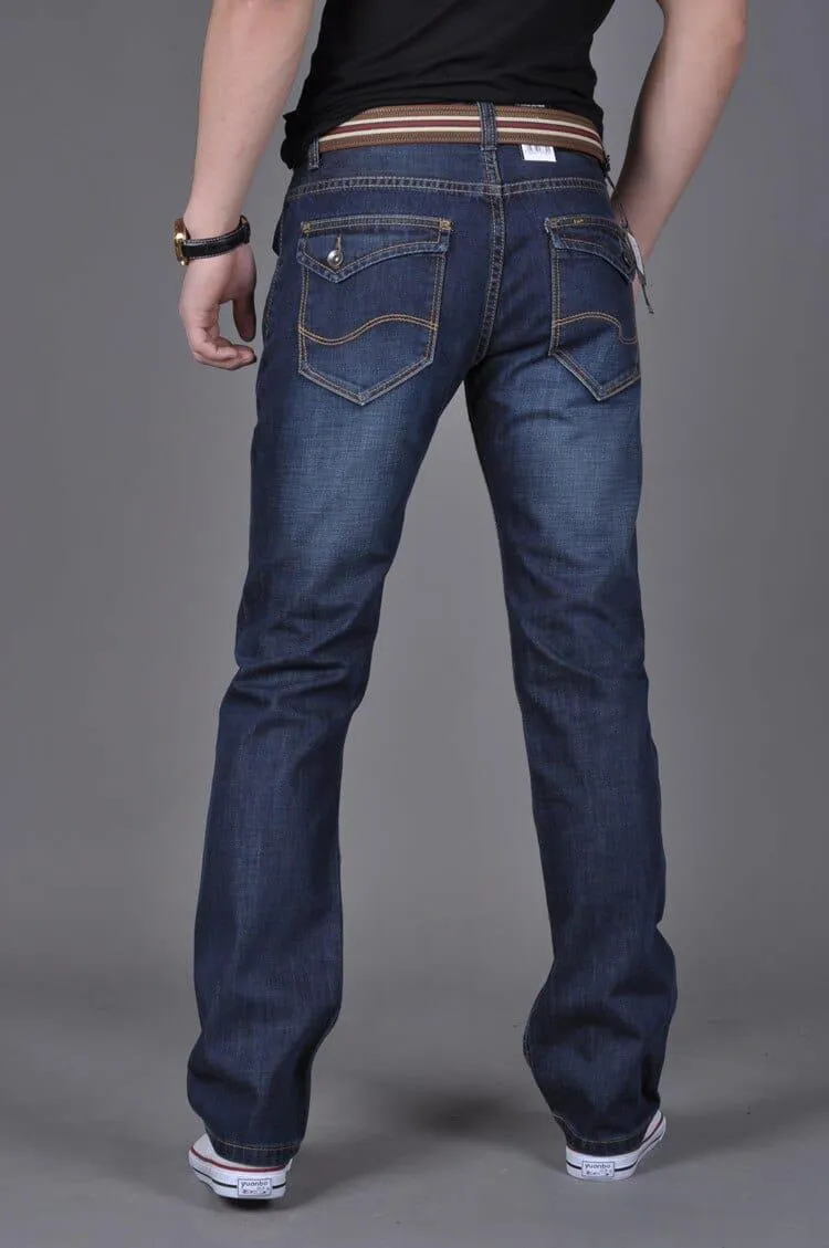 Men's Straight Slim Business Casual Jeans Youth Popular  Denim Pants
