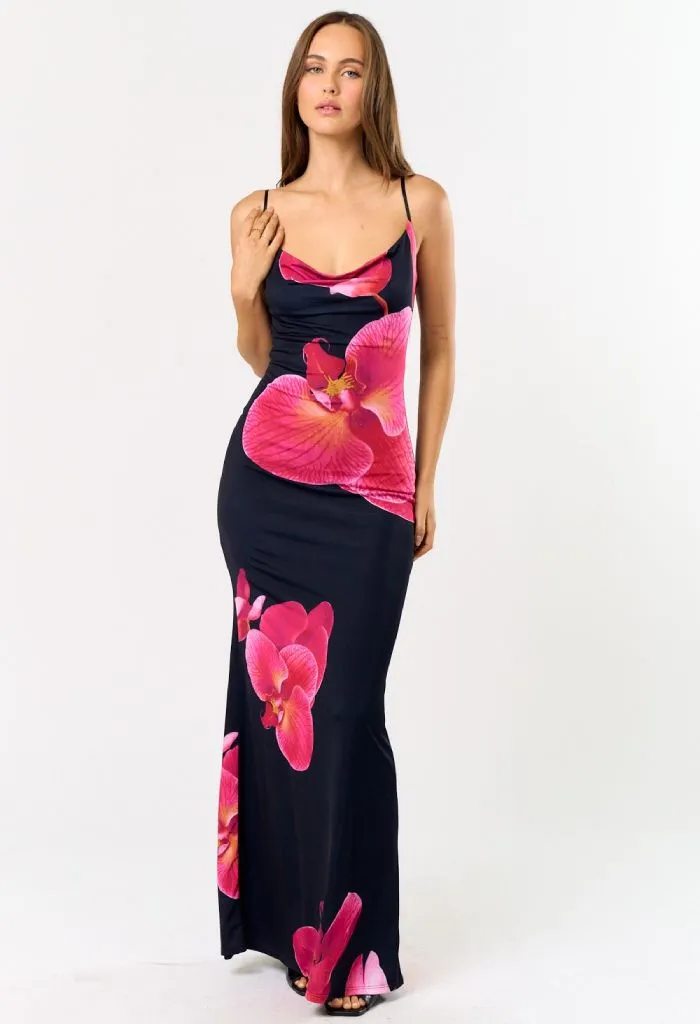Midnight Bloom Maxi Dress
